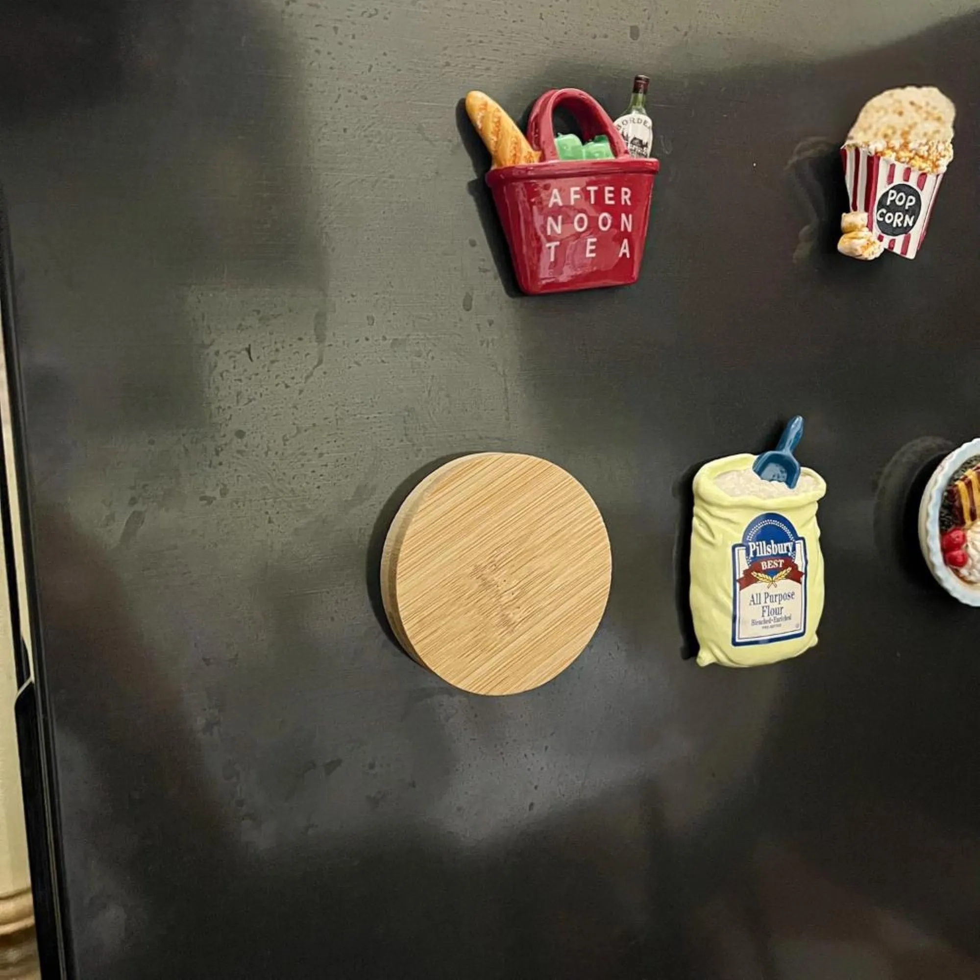 Circular Bamboo And Wood Fridge Magnet Corkscrew 4