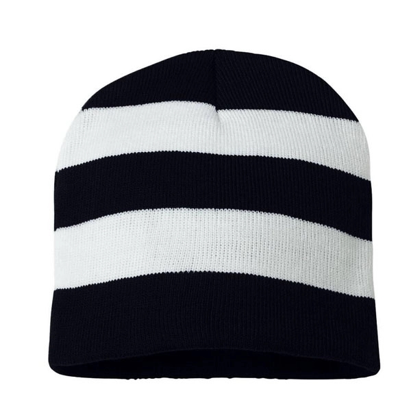 Rugby Striped Knit Beanies 2