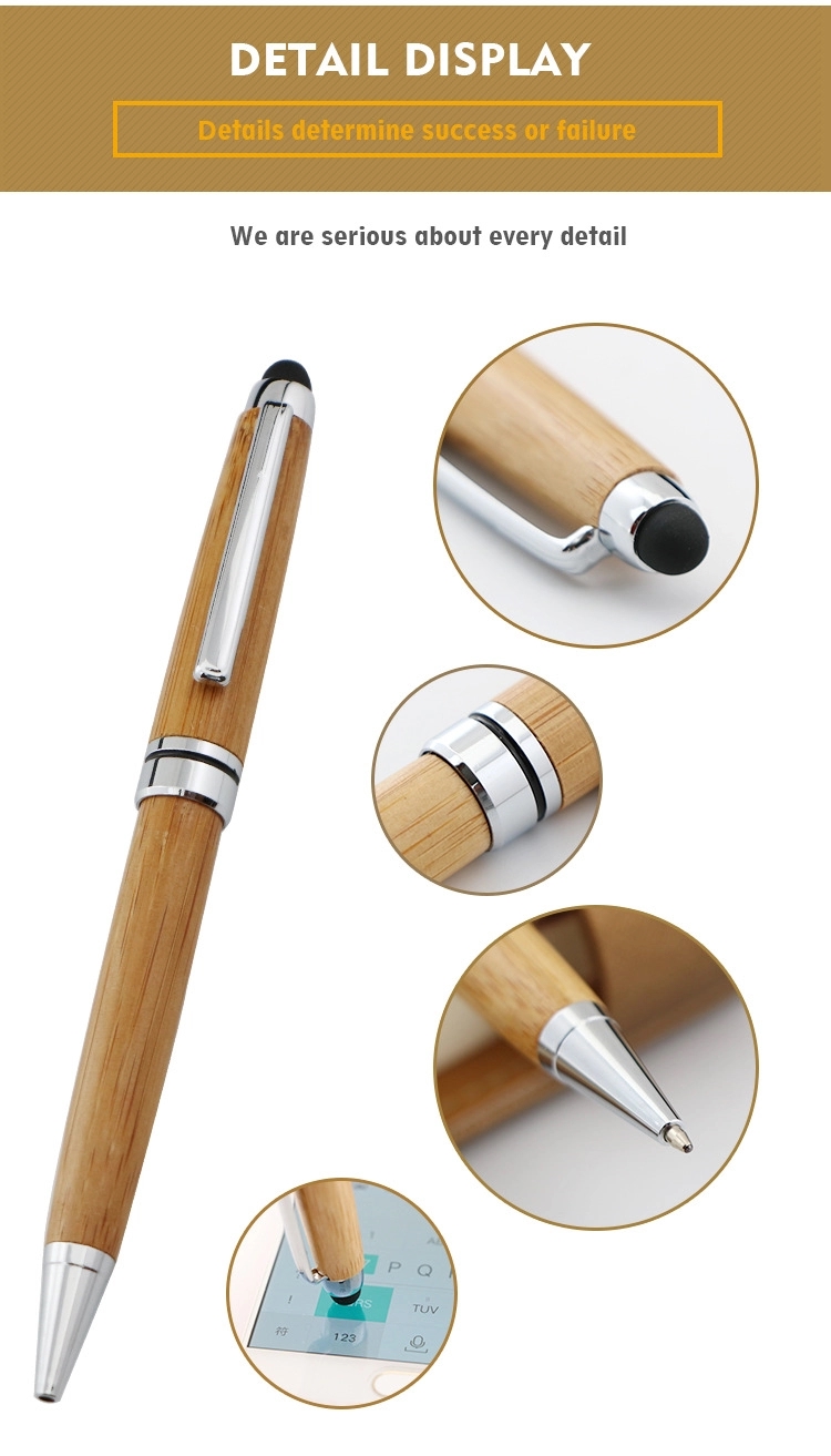 2-in-1 Bamboo Stylus Touchscreen Ballpoint Pen 6