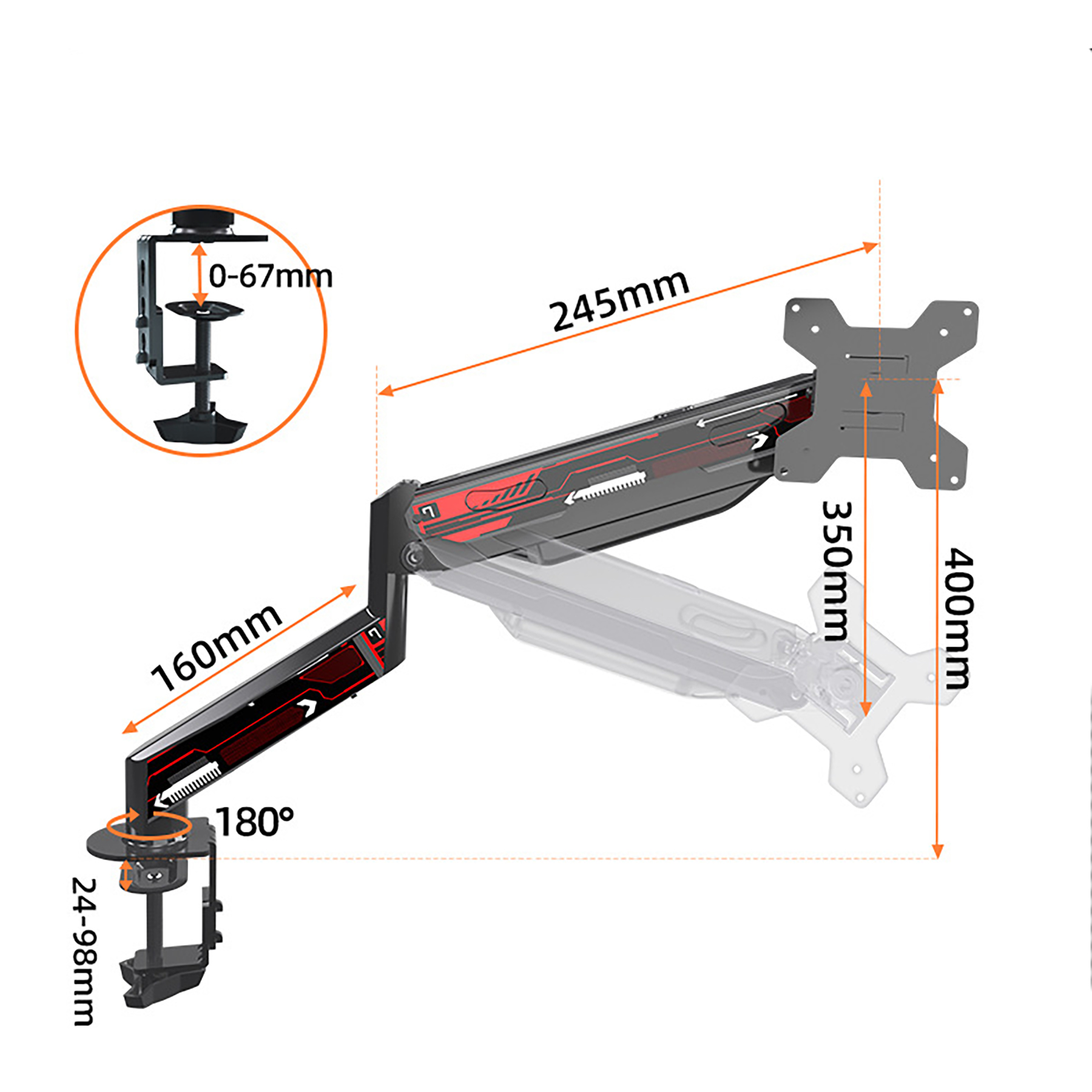 Adjustable Single Monitor Stand 2