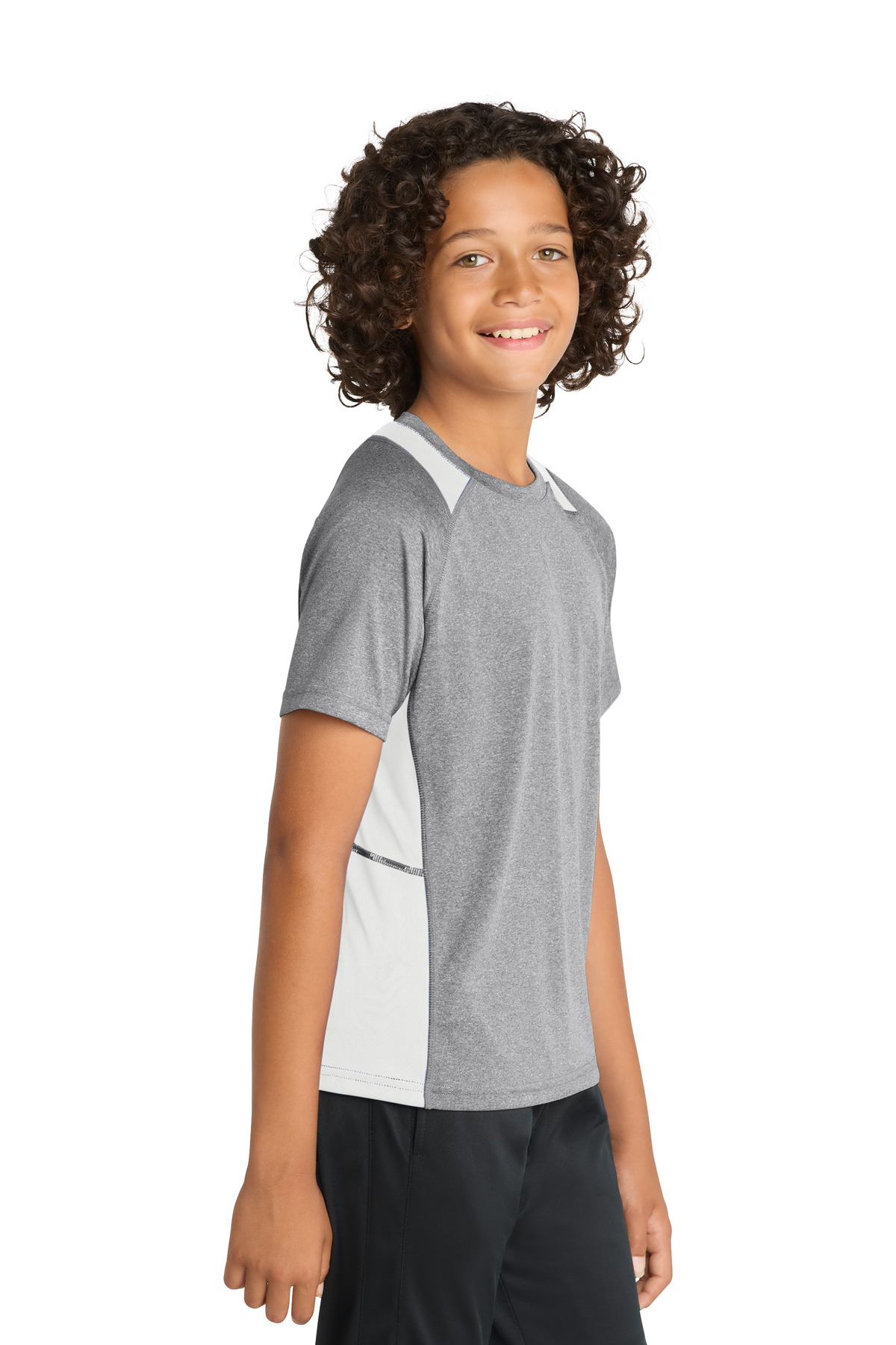 Sport-Tek Youth Heather Colorblock Contender Tee. YST361 61
