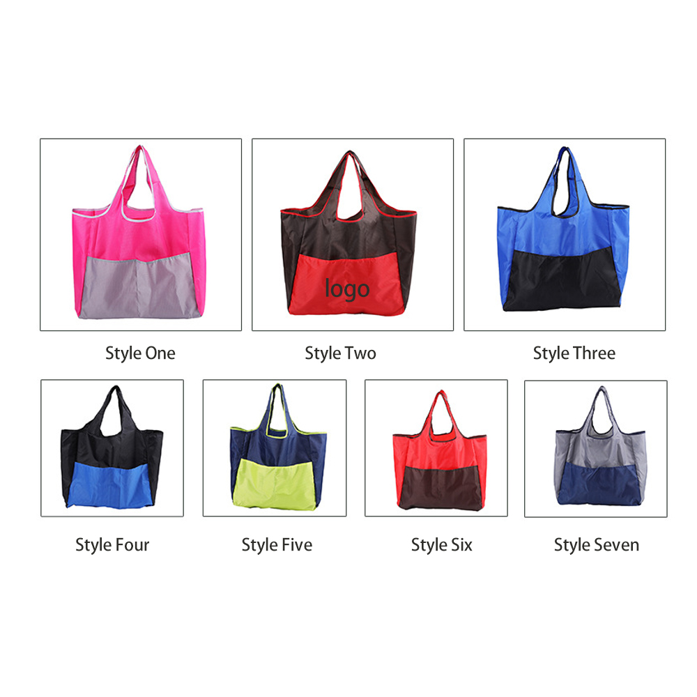 Portable Foldable Eco Shopping Bag Large Oxford Cloth Tote, custom tote bag with logo imprint 2