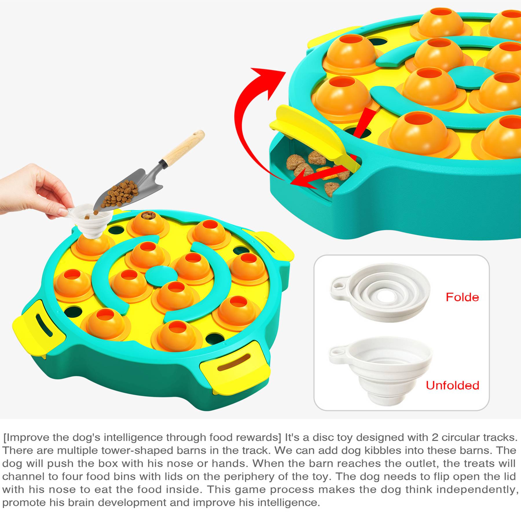 Treat Dispensing Puzzle Toys for Dogs Spinning Food Dispens 5