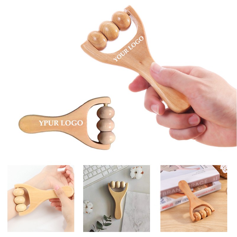 Wooden Handheld Acupoint Massager for Stress & Pain Relief 3