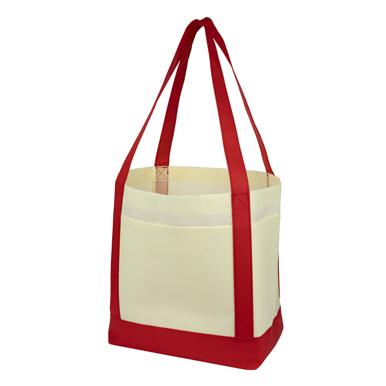 18"W x 12"H x 7" Gusset - "THE CRUISER" Faux Canvas 3-Pocket Value Tote 27