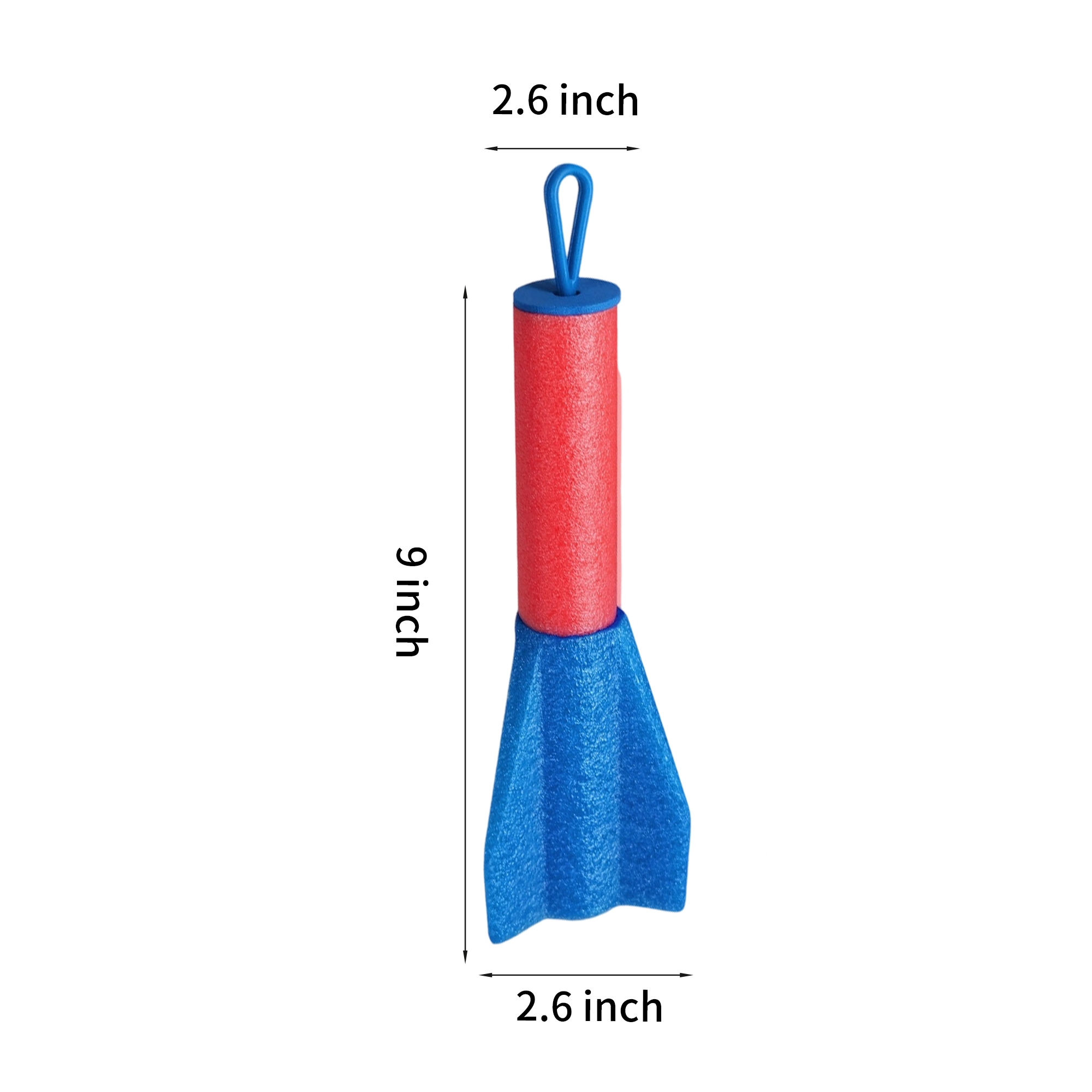Foam Bungee Rocket Launcher Toy 9" By 2.6" 3