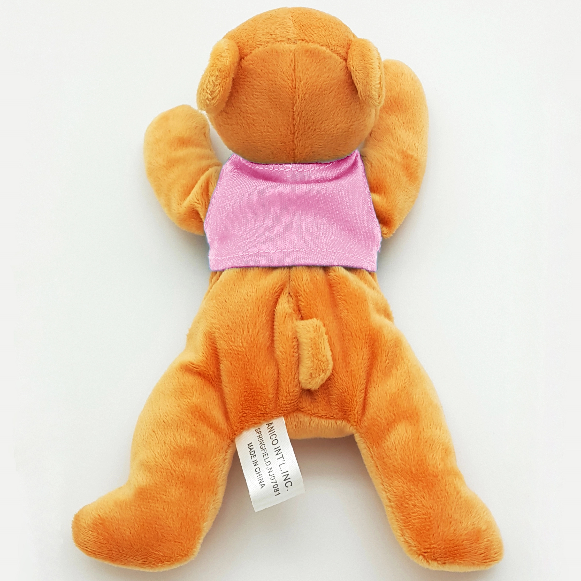 8" Laying Down Beanie Light Brown Bear 13