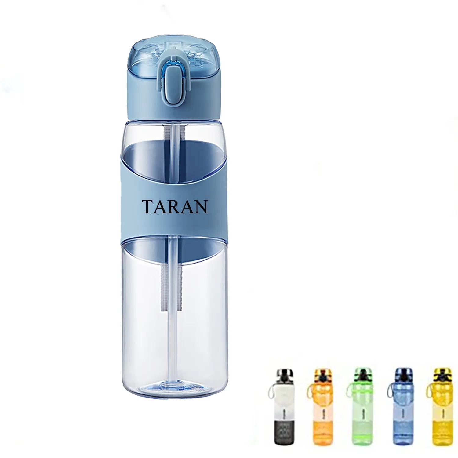 18oz Plastic Water Bottle With Handle Chug Lid & Straw 6