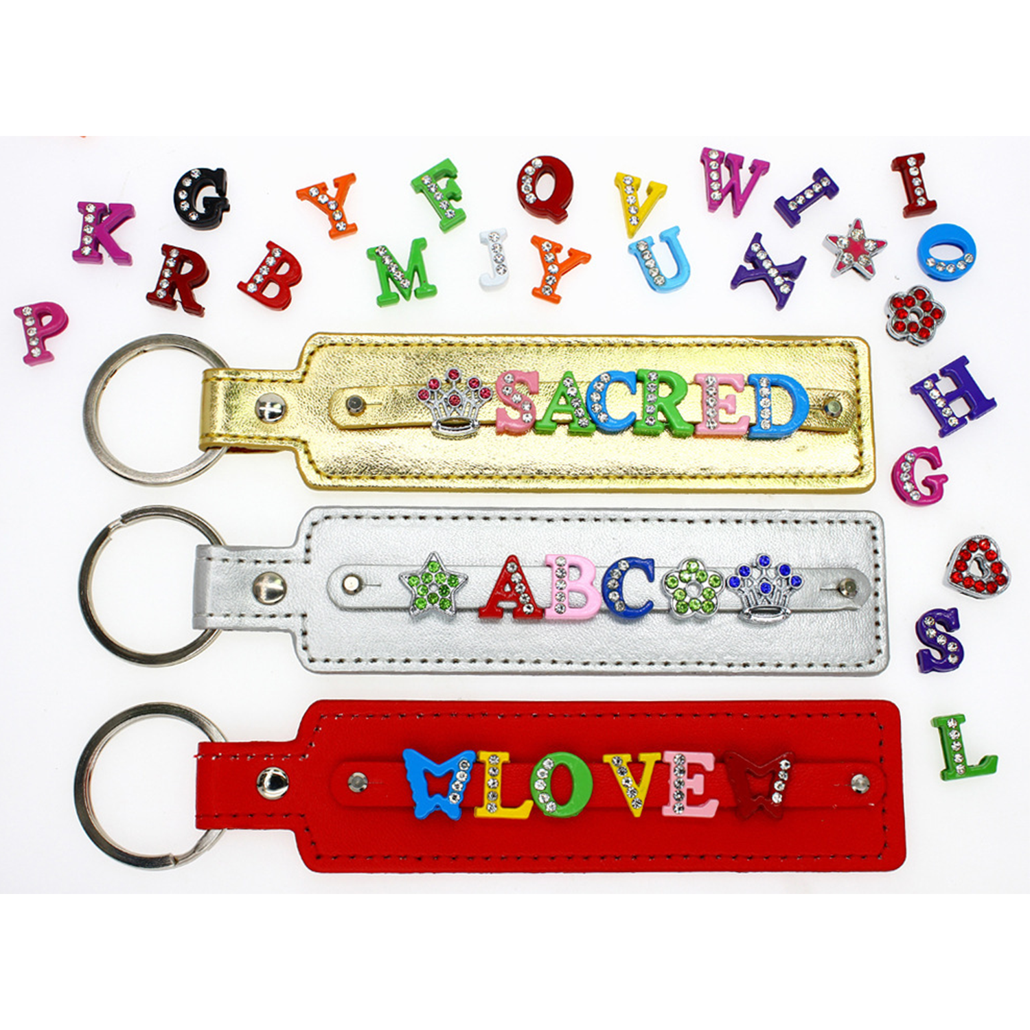 Loop Pu Leather Metal Keychain 4