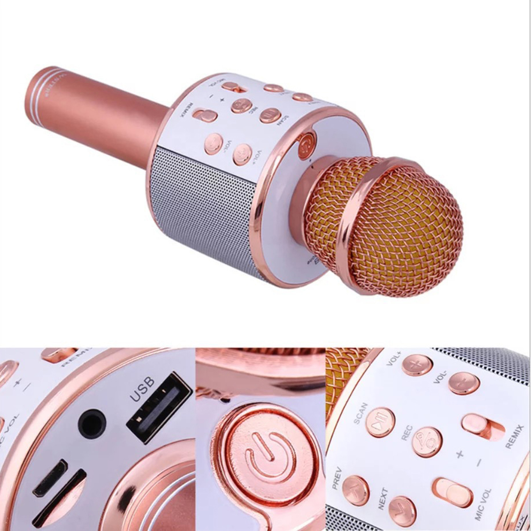 Phone Wireless LED Karaoke Microphone 4