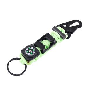 Durable Rope Key Chain With Whistle Flint And Compass 13
