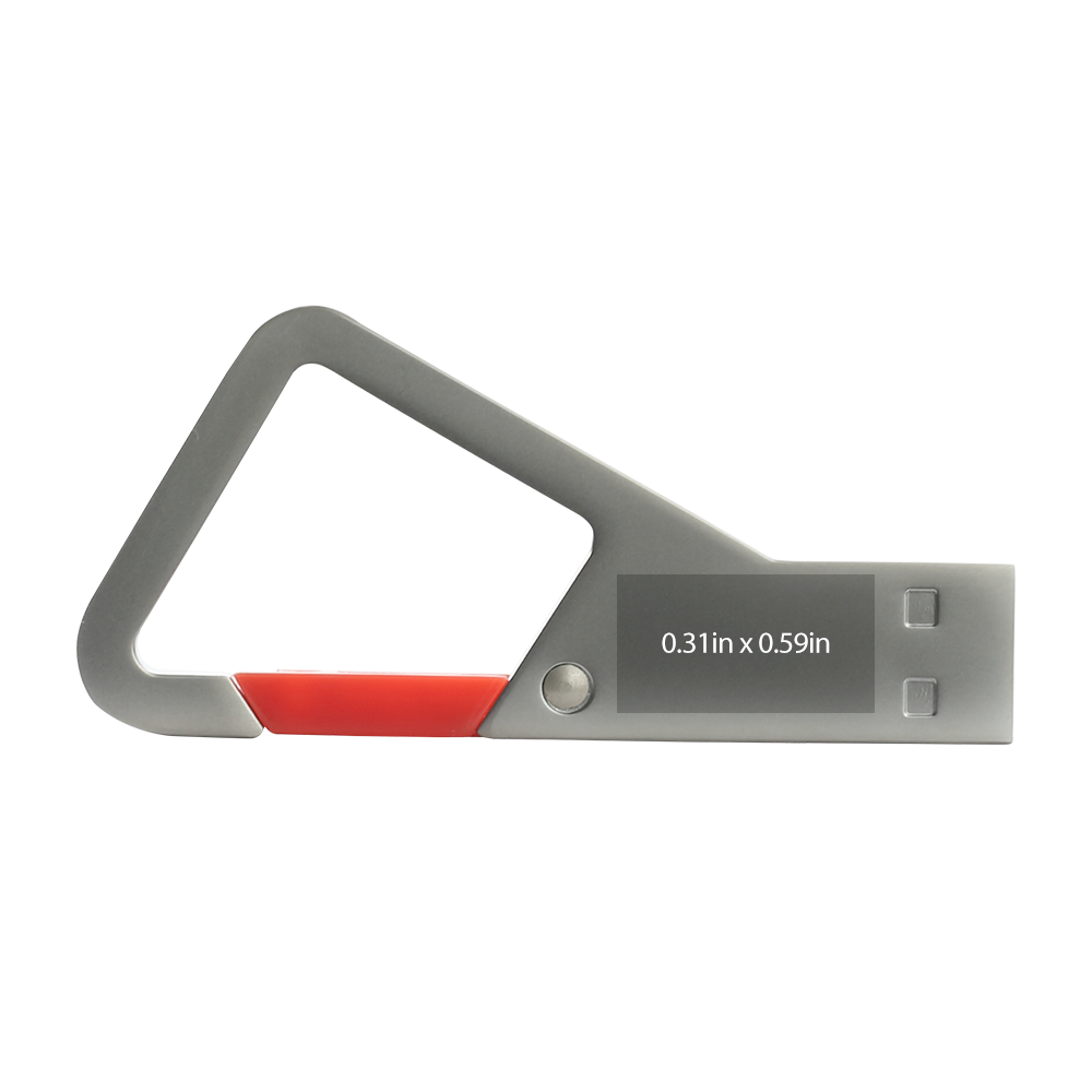 Seneca Metal Carabiner USB Drive with Color Clip