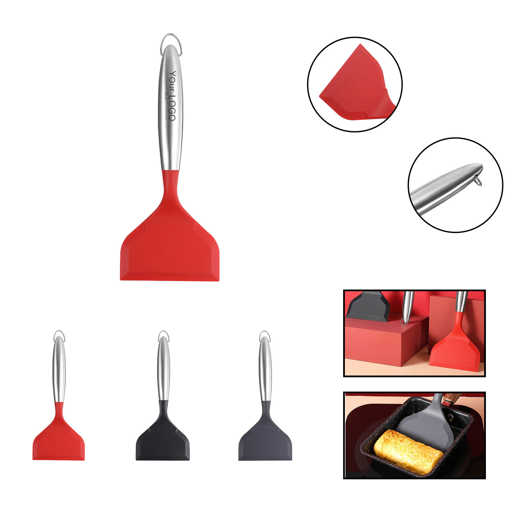 Resistant Silicone Tools W/ Stainless Steel Handle 2