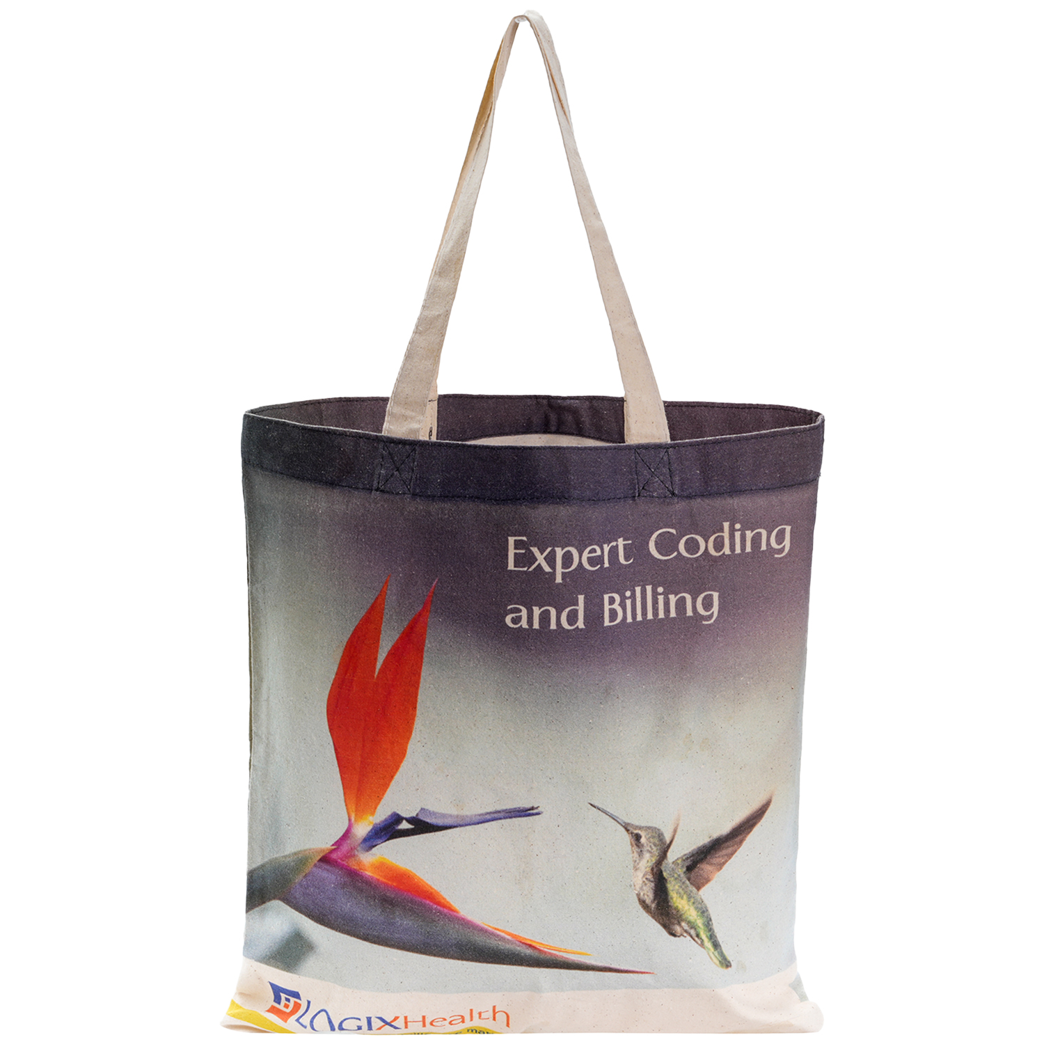 6 Oz. Natural Sublimated Convention Poly Canvas Tote Bag (15" x 16") 5