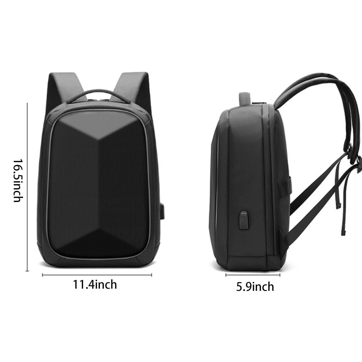 Oxford hard-shell laptop backpack with usb charging port 2