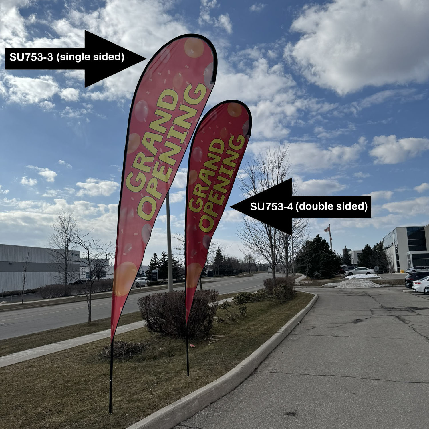 16' X-Large Tear Drop Flag Kit, Full Color Graphics One Side, Outdoor Spike base and Bag Included 8