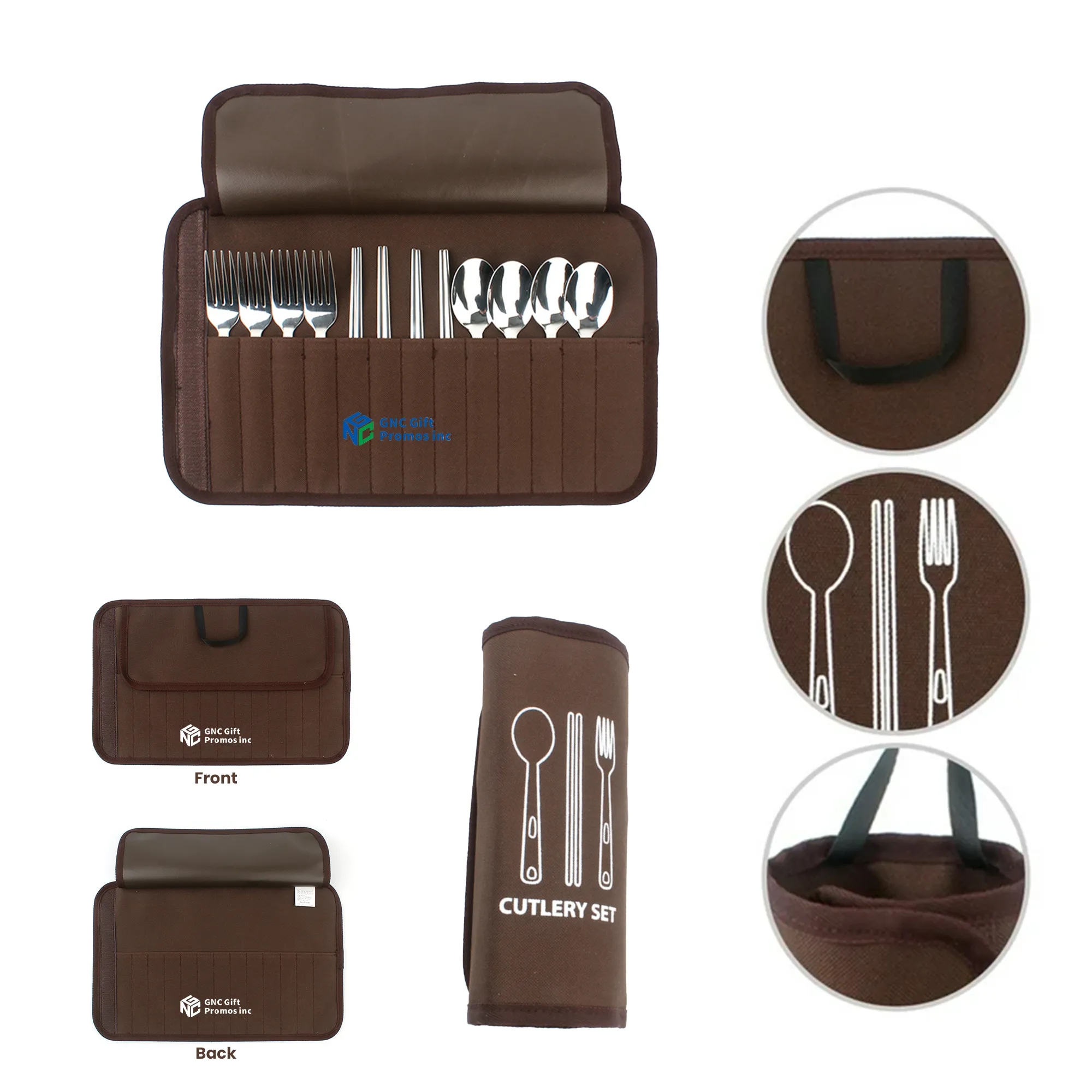Portable Stainless Steel Outdoor Tableware Set for 4 People 3