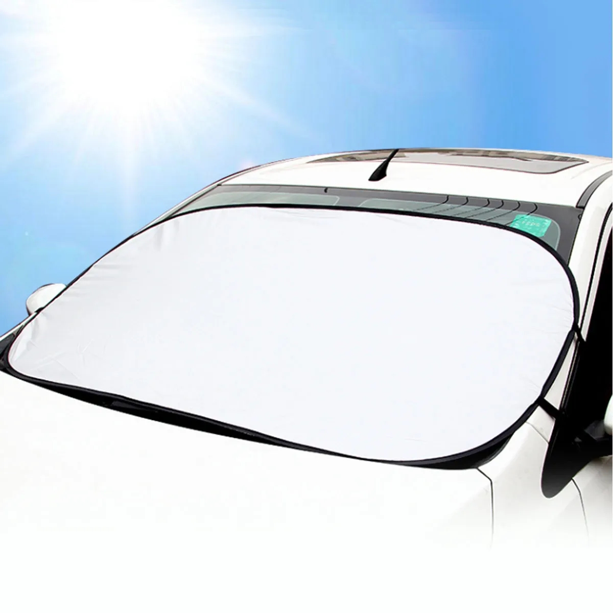 Windshield Summer Car Sun Shade With Small Pouch 2