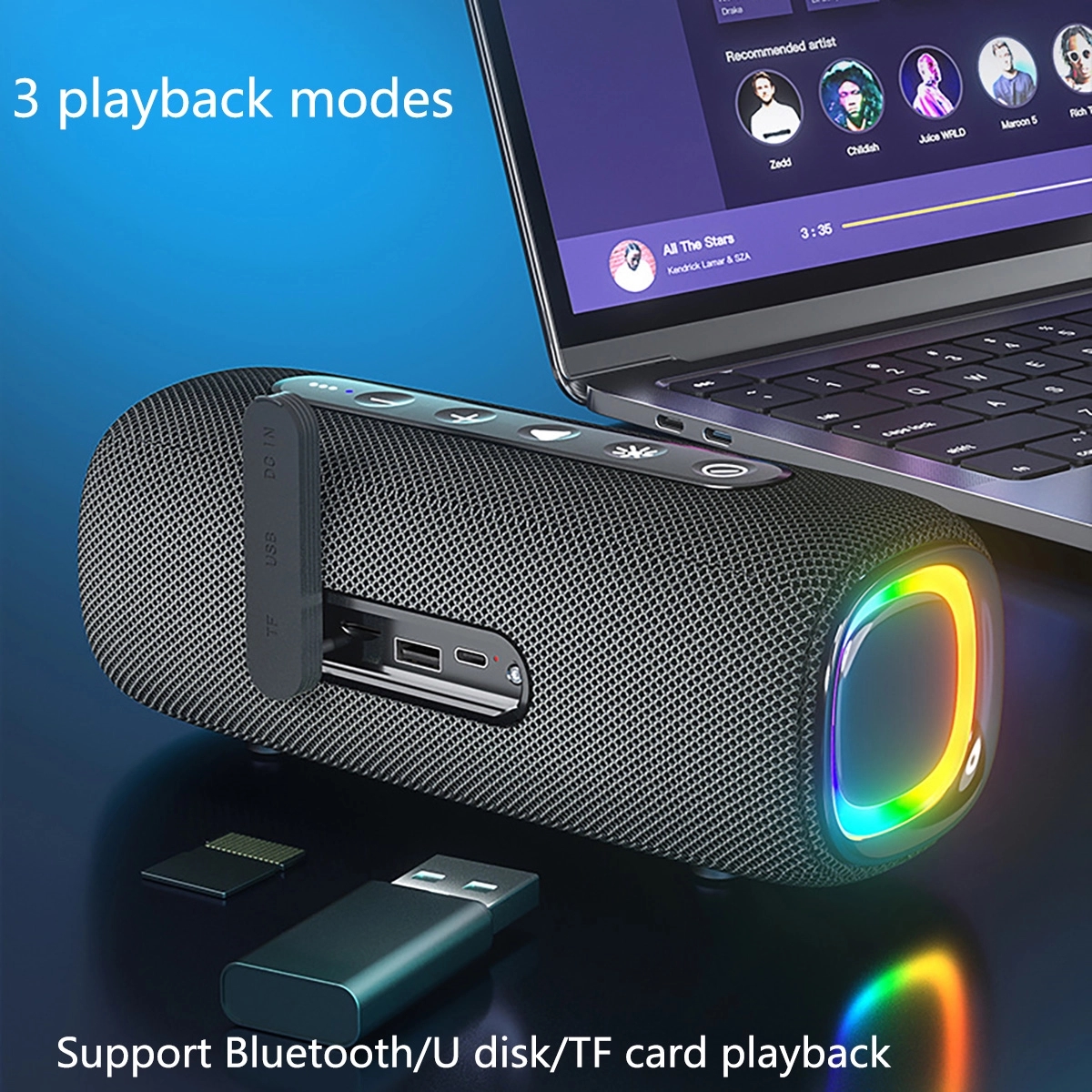Smart Bluetooth Speaker With Rgb Light 5