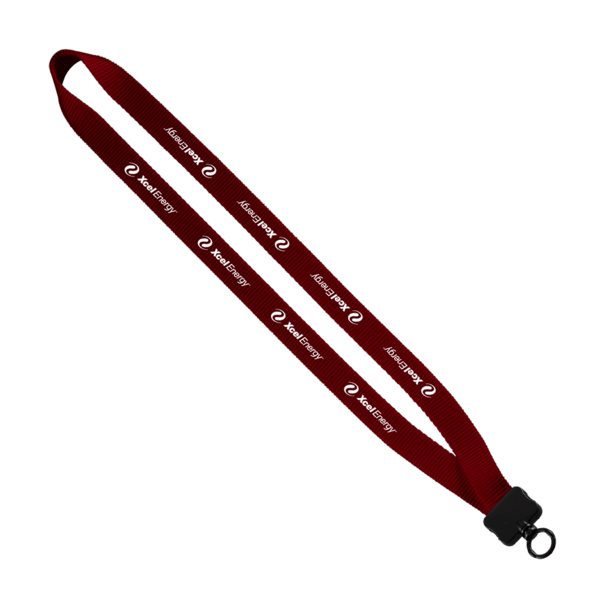 3/4" Smooth Nylon Lanyard with Plastic Clamshell & O-Ring 20