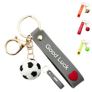 Vibrant 3D Balls PVC Keychain Ring 4