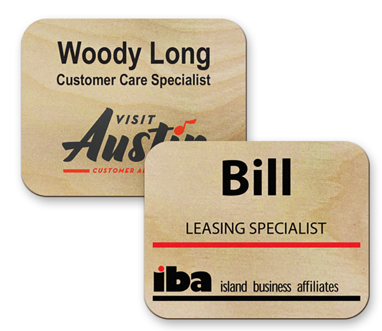 Wood Name Badge 6-9 sq in 1