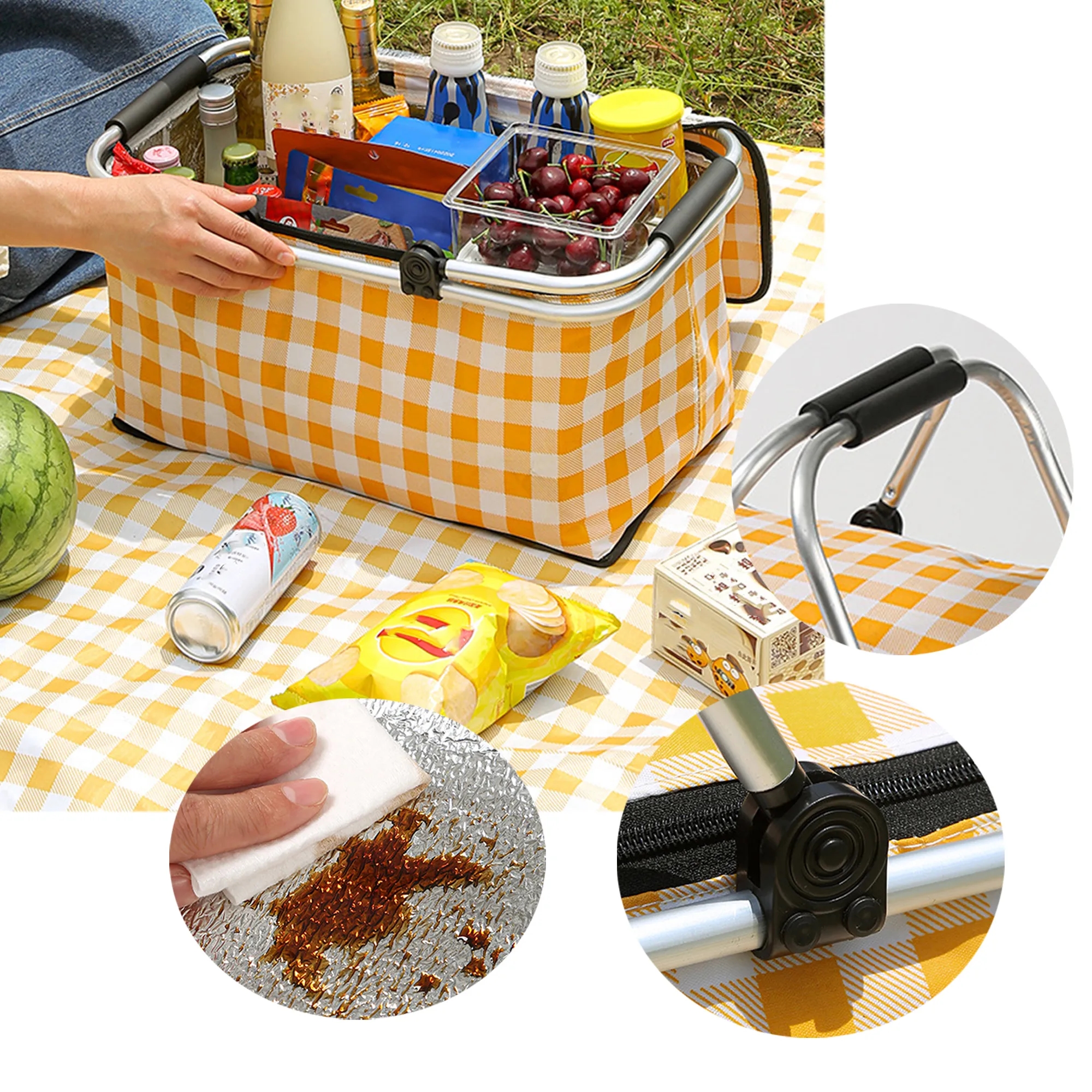 Outdoor Folding Insulated Refrigerated Picnic Basket 8