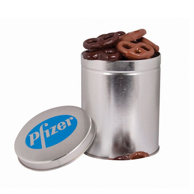 One Quart Tin with Choc Mini Pretzels 3