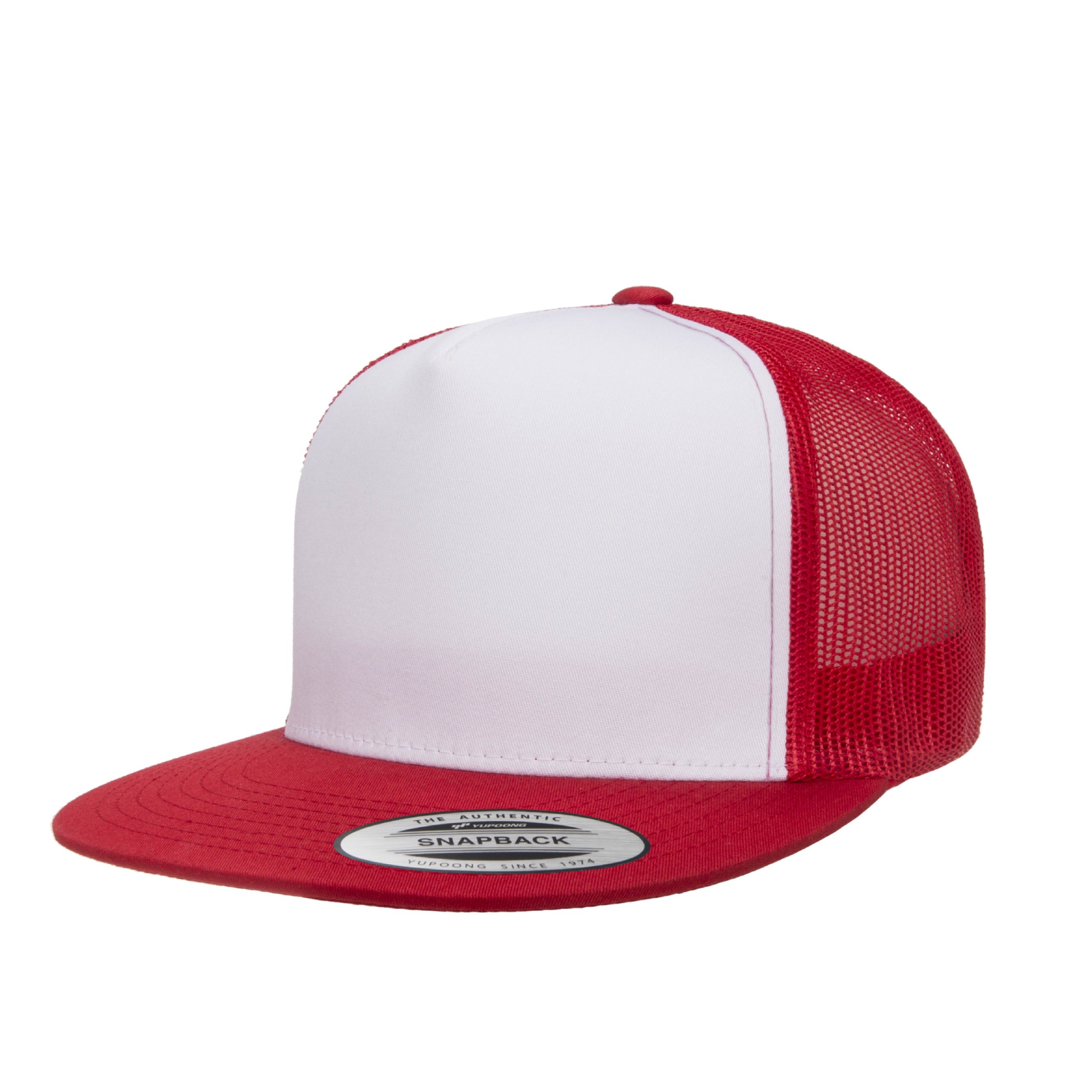 Yupoong 6006 YP Classics Five-Panel Classic Trucker Hat with Leatherette Patches or Embroidery 53