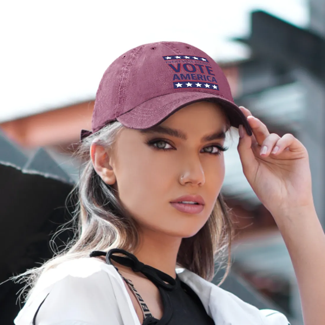 Denim Baseball Cap with Adjustable Buckle 12