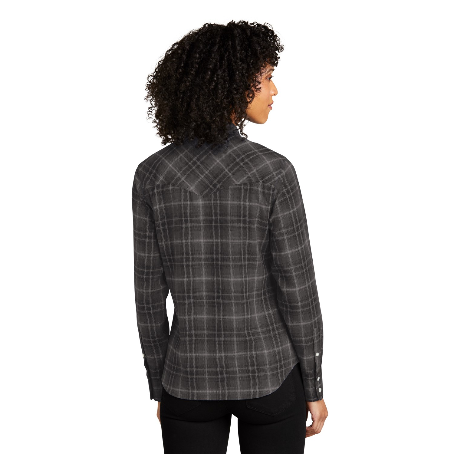 Port Authority Ladies Long Sleeve Ombre Plaid Shirt 4.6 oz. 7