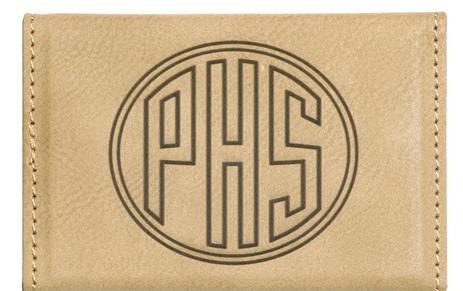 Light Brown Hard Leatherette Business Card Holder 2