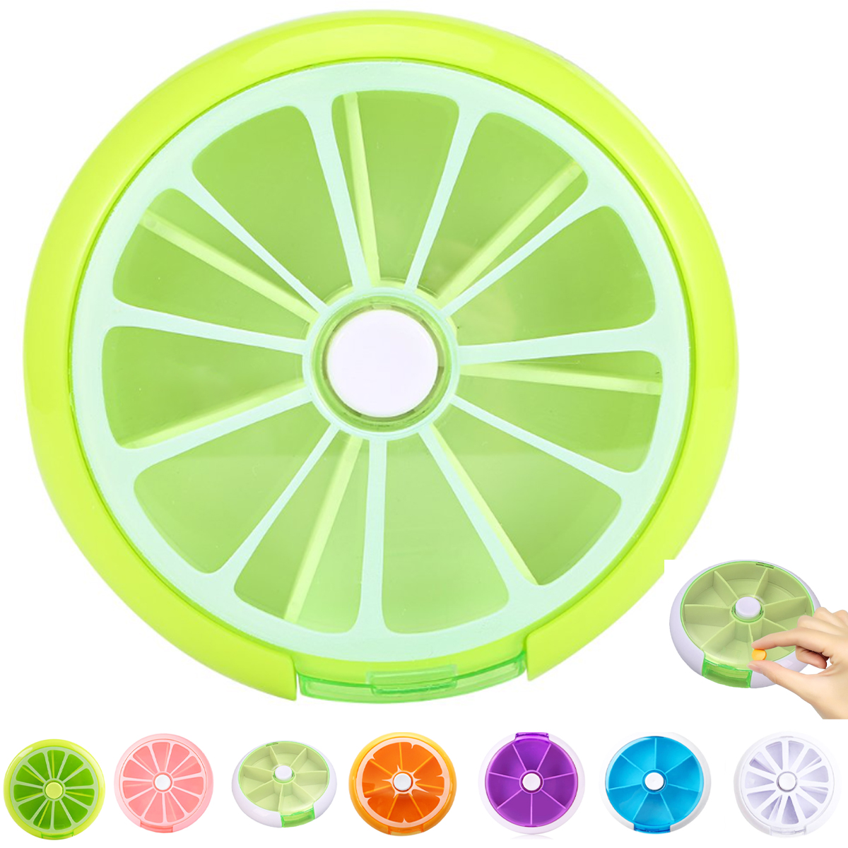 Portable 7 Day Rotating Pill Organizer Case 2