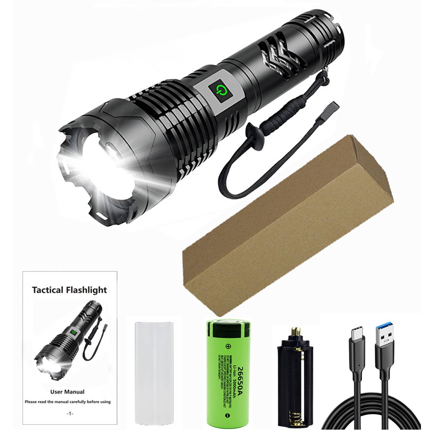 Waterproof Tactical LED Flashlight—Long-Range & Rechargeable 4