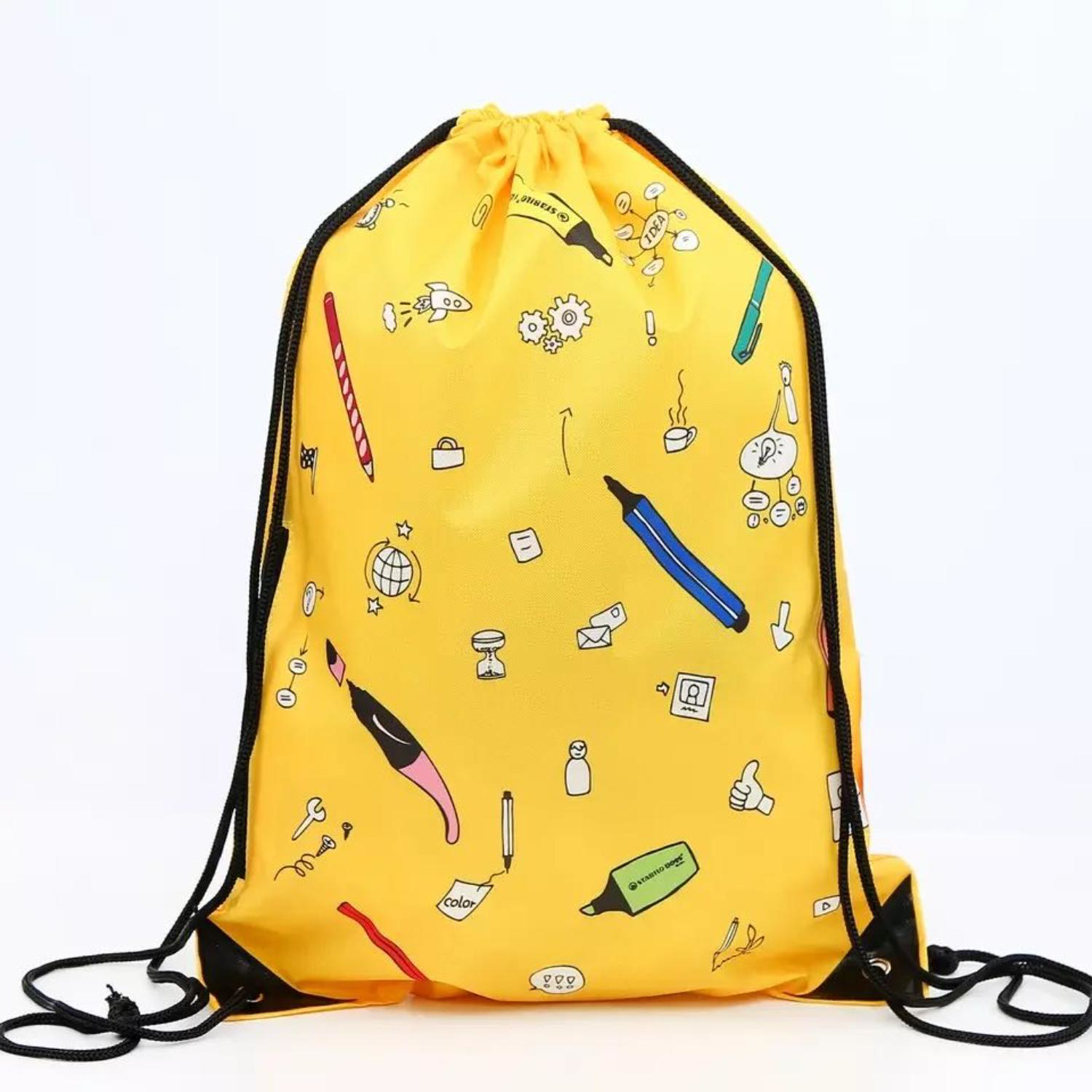 210D Polyester Sublimated Drawstring Bag w/ Reinforced Edge (14" x 17") 4