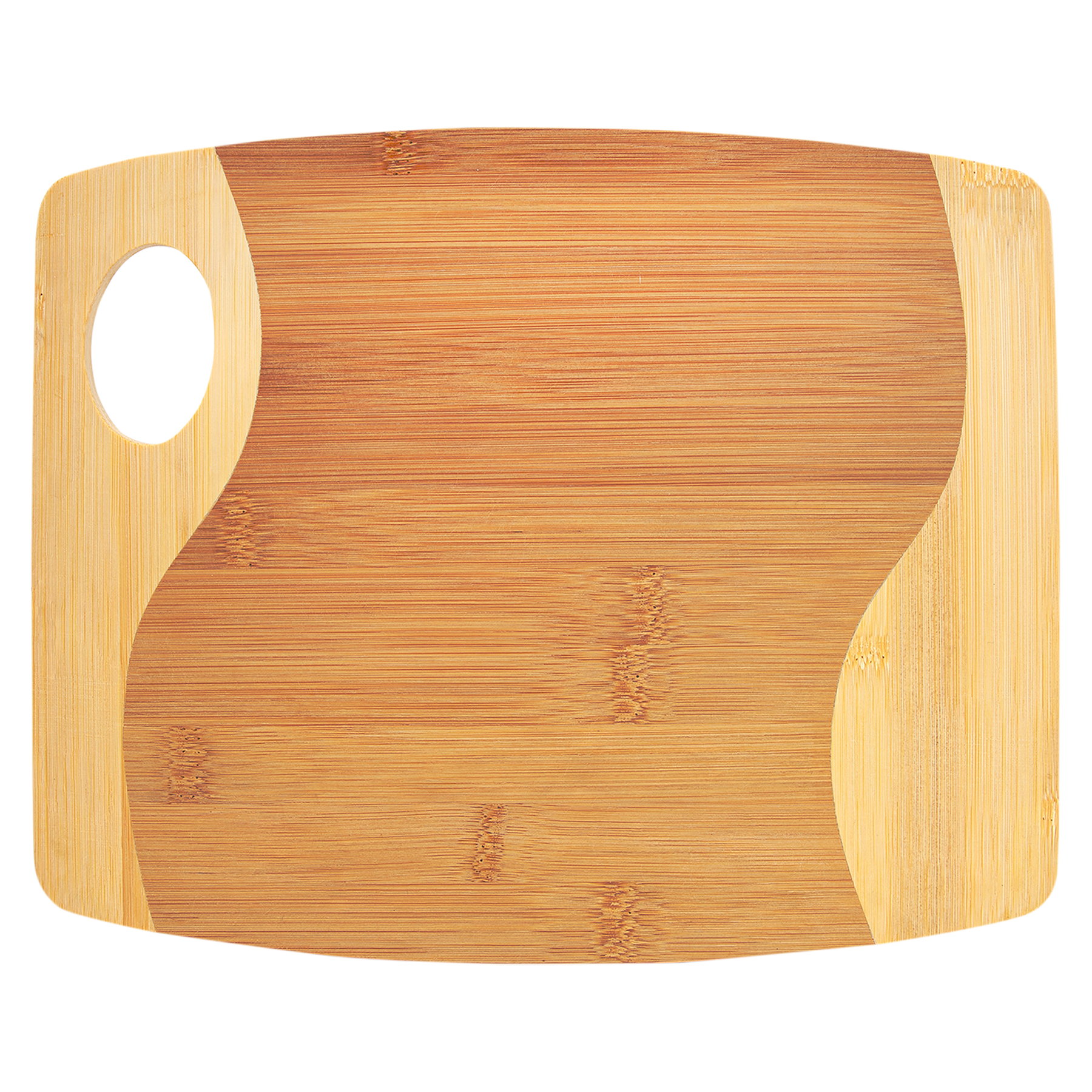13" x 11" Bamboo Two Tone Cutting Board w/ Handle 2