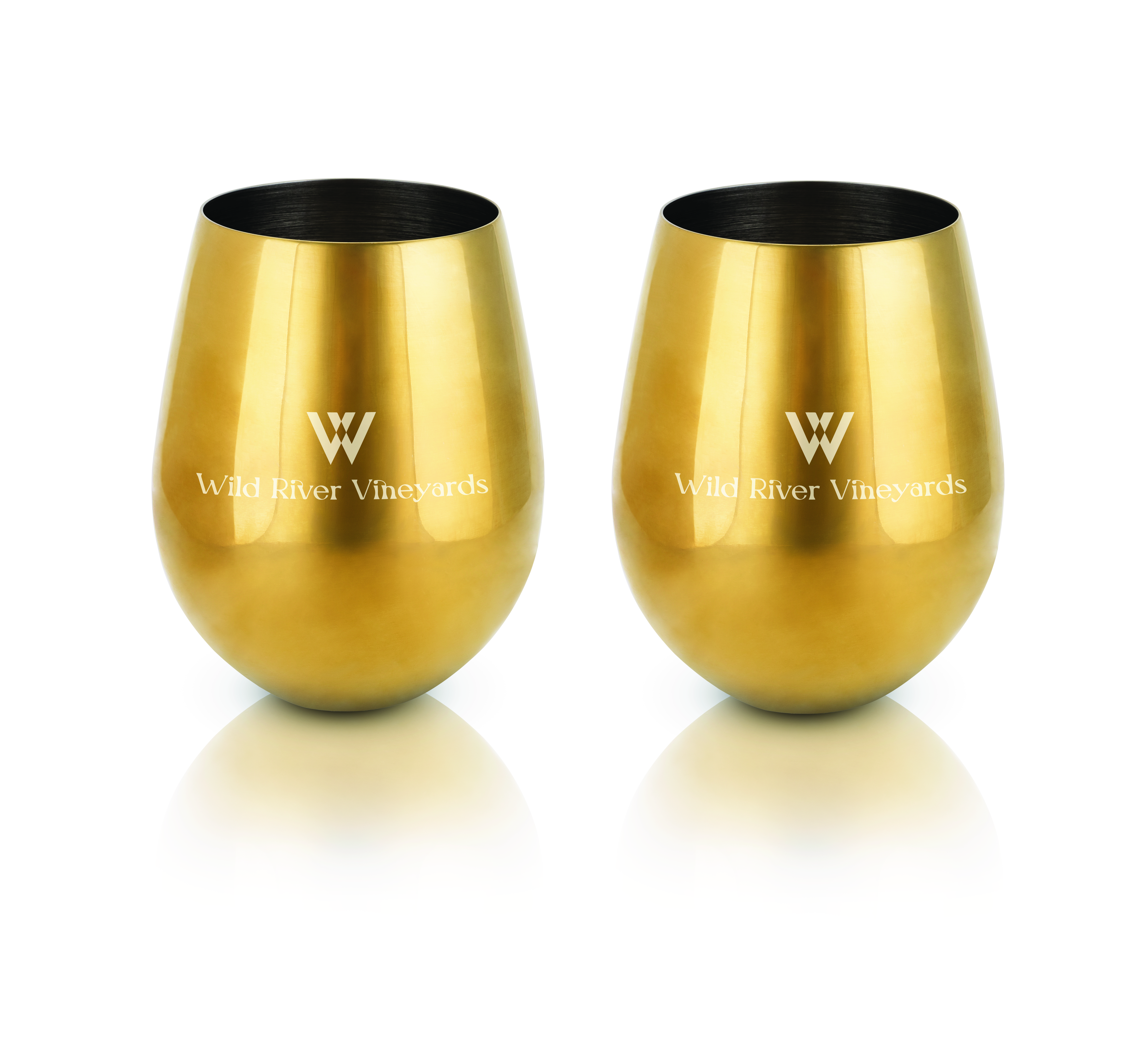Viski® Stemless Metal Wine Tumbler, set of 2 3