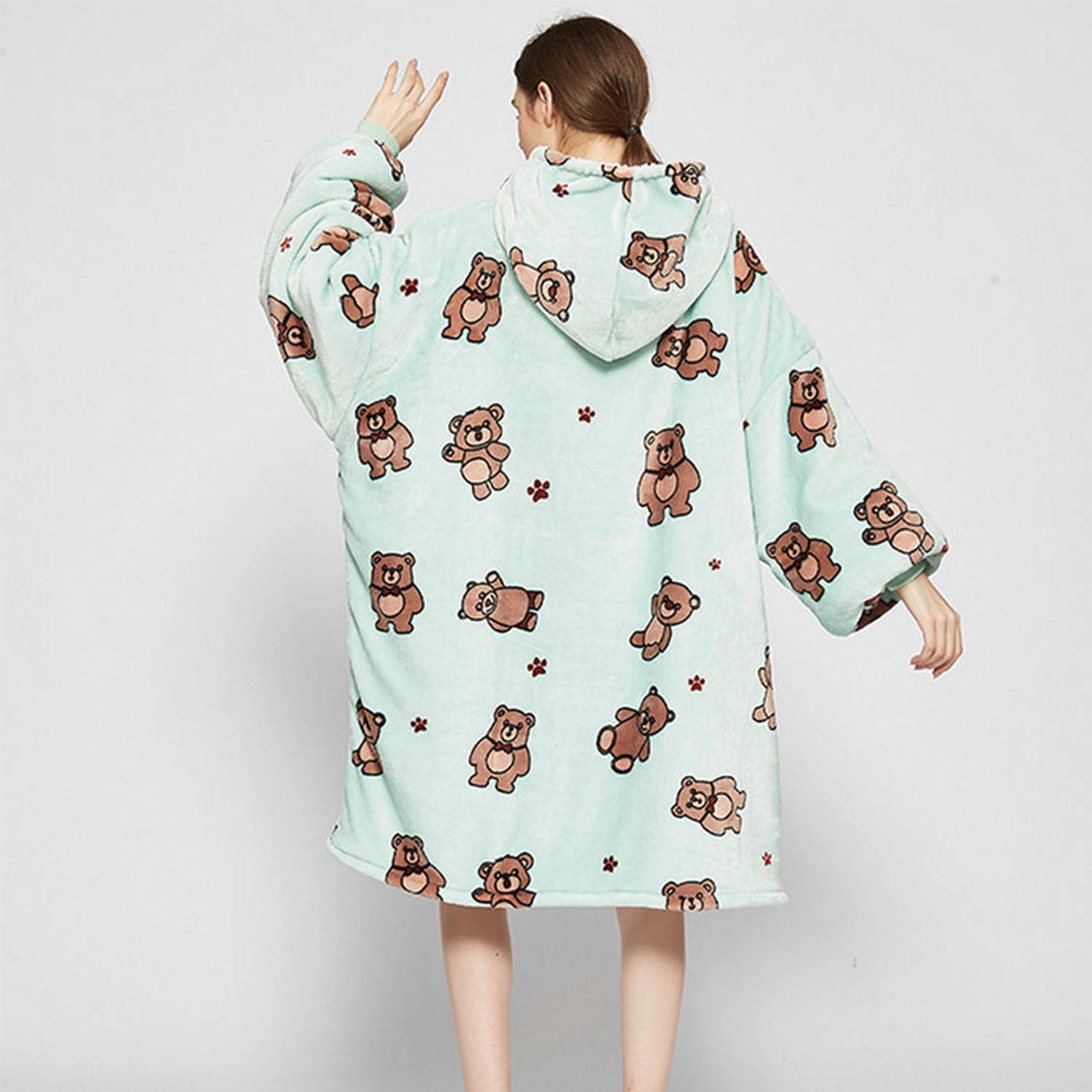 Winter Flannel Hooded Nightgown 4
