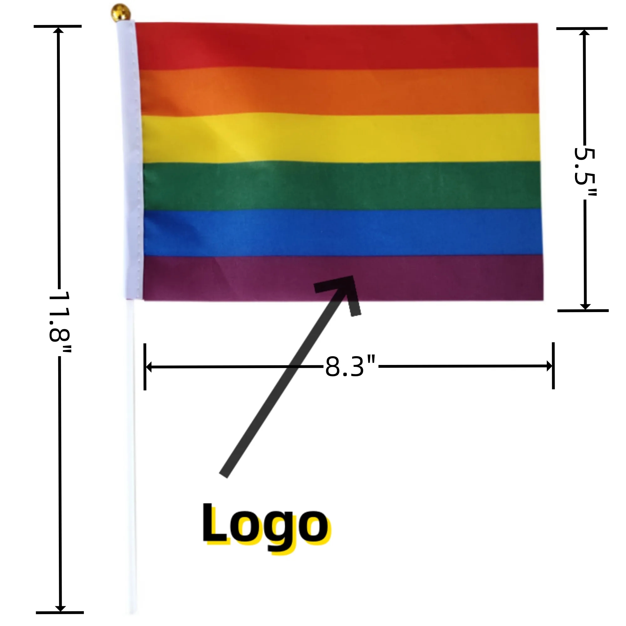 Hand Held Rainbow Flags