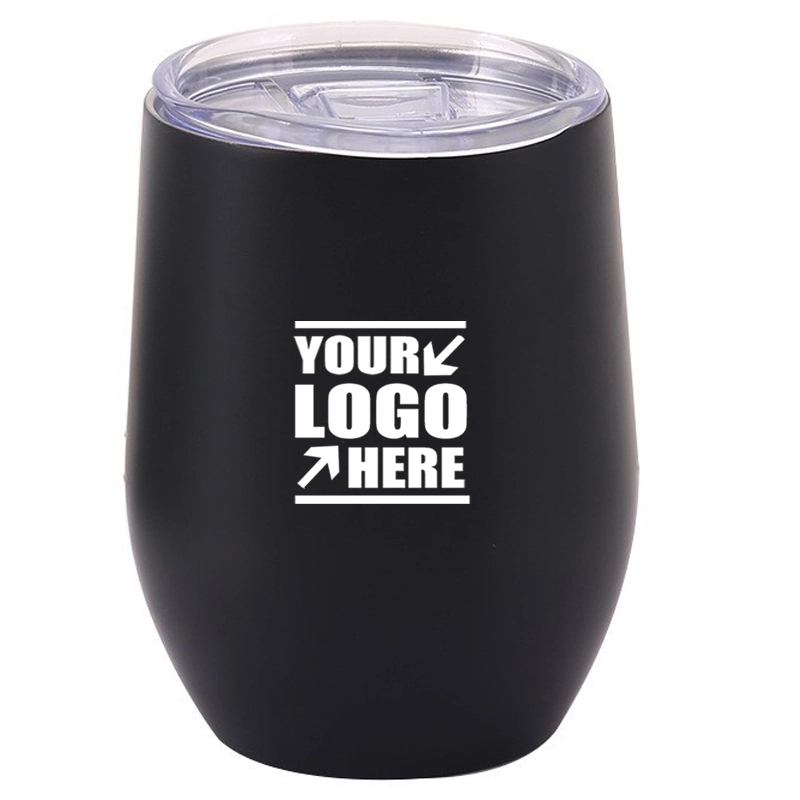 12 Oz Stainless Steel Wine Tumbler With Lids 2