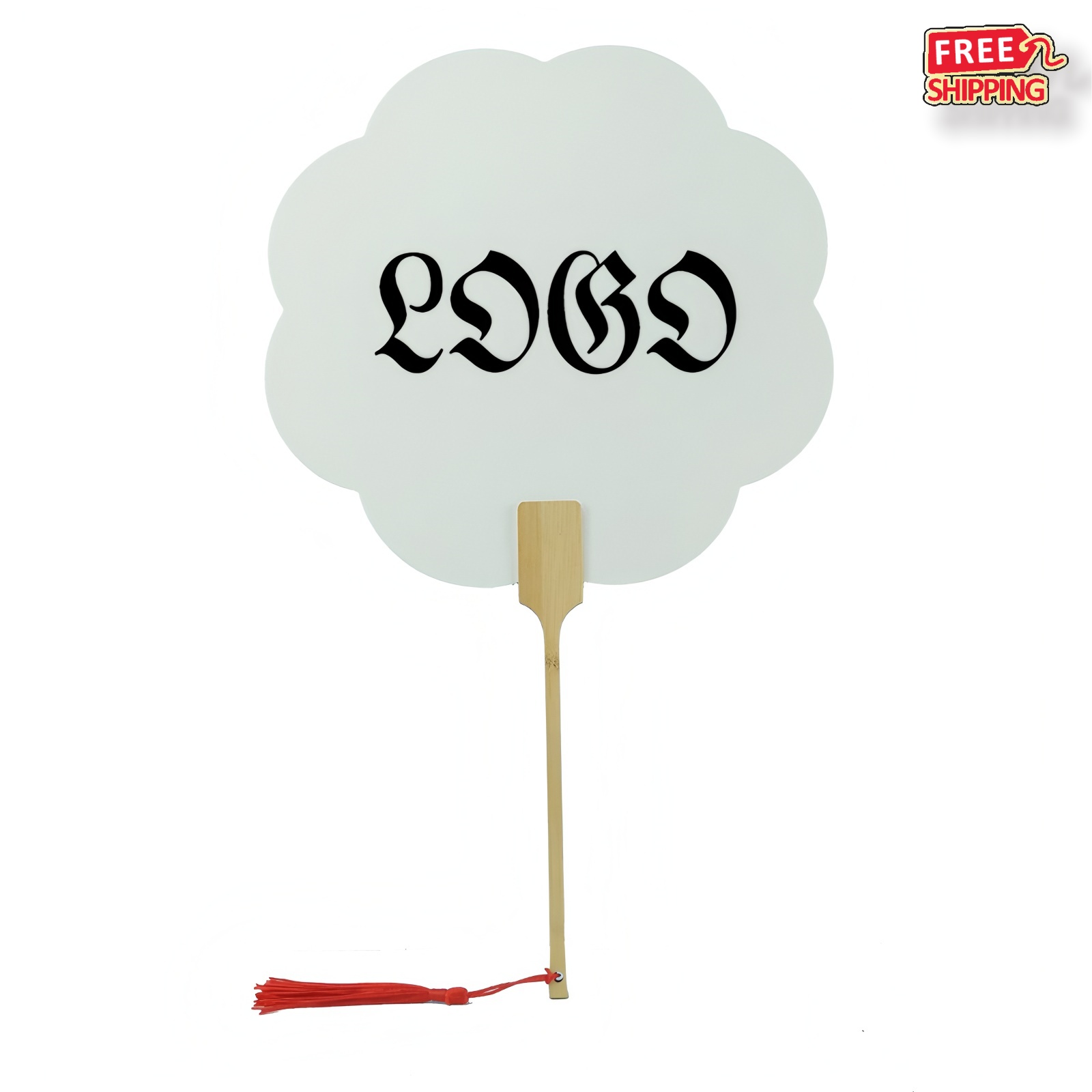 Bamboo Handle Plastic Hand Fan 5