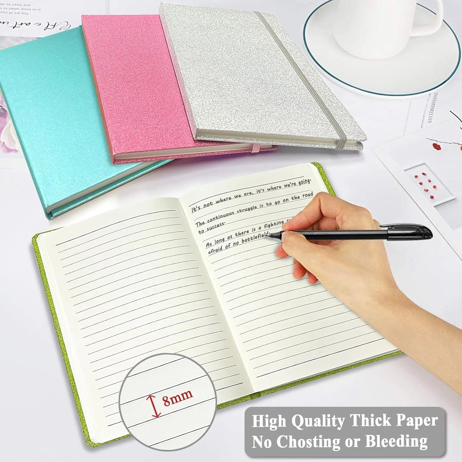 Colorful A5 Hardcover Glitter Writing Notebook 4