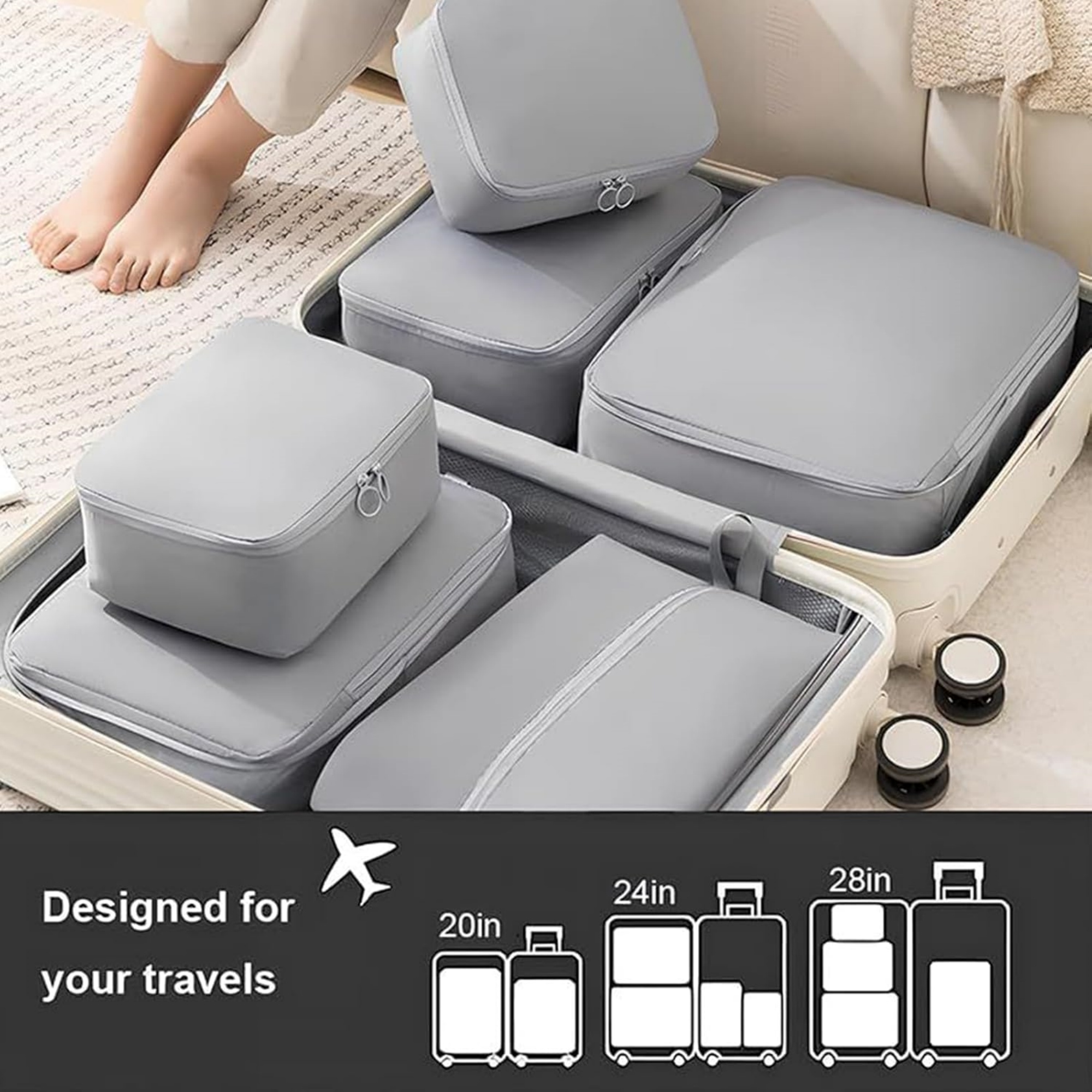 6 Pieces Luggage Packing Organizers Set 6