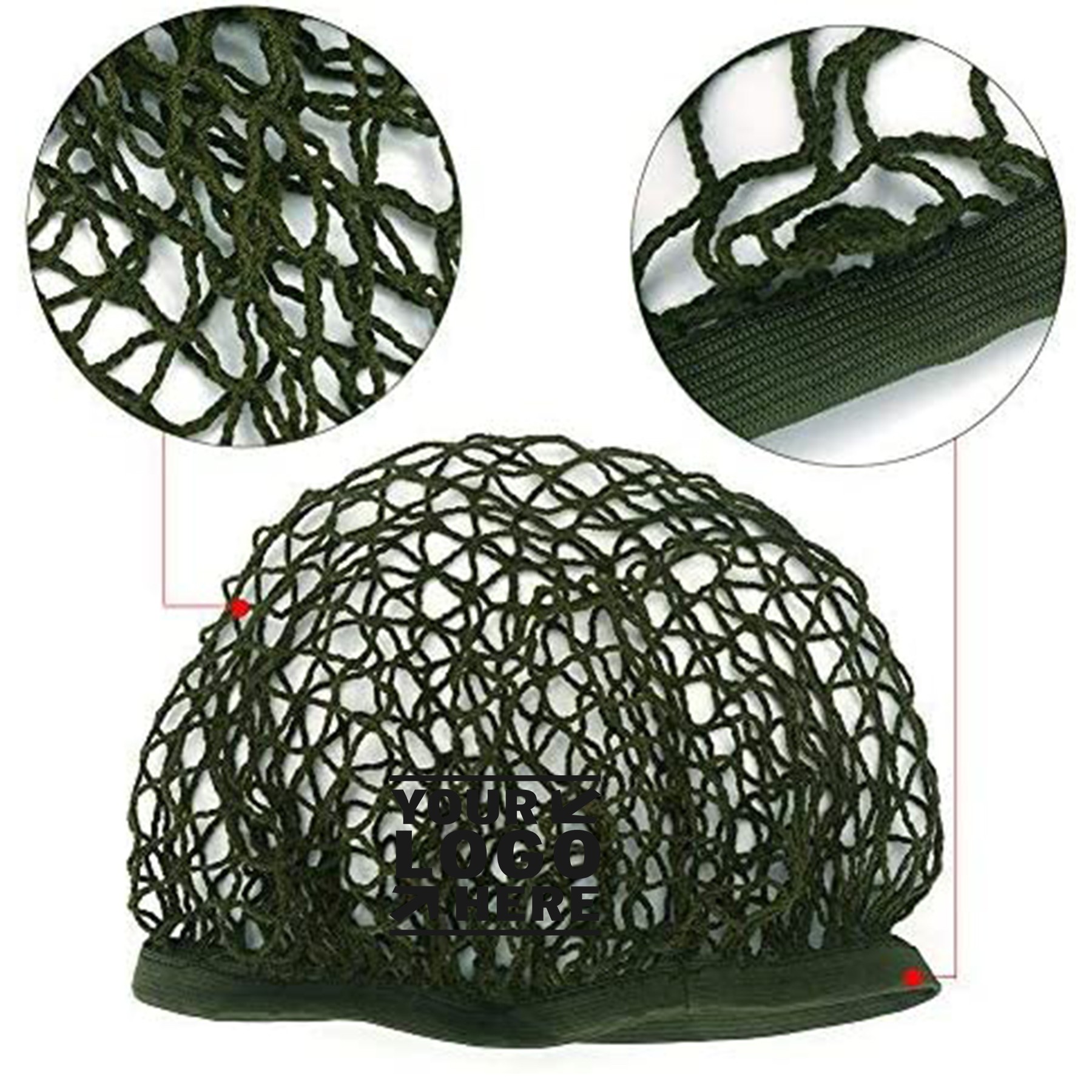 Army Green Nylon Helmet Camouflage Net Cover 3