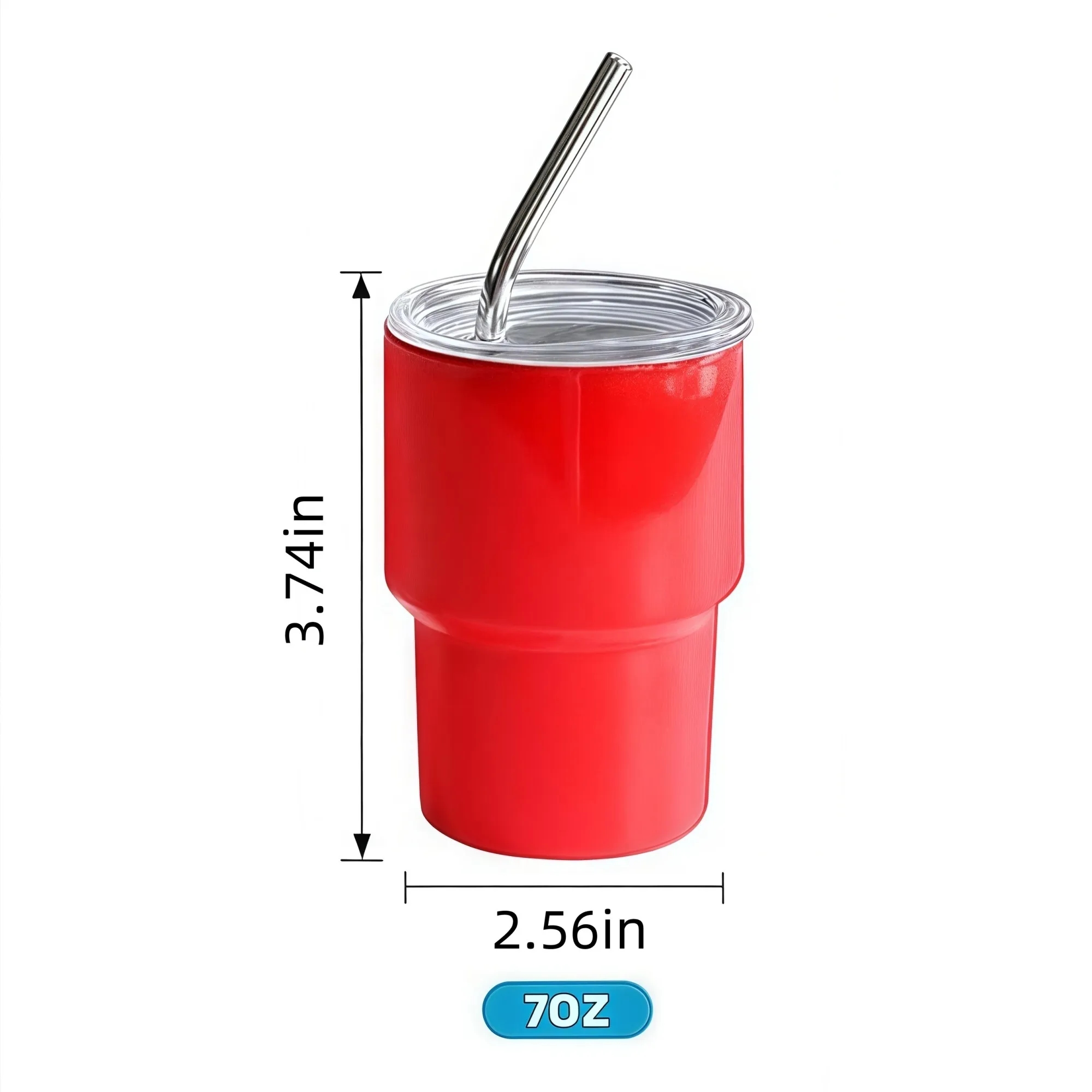 Mini Tumbler Shot Glass with Straw and Lid 11