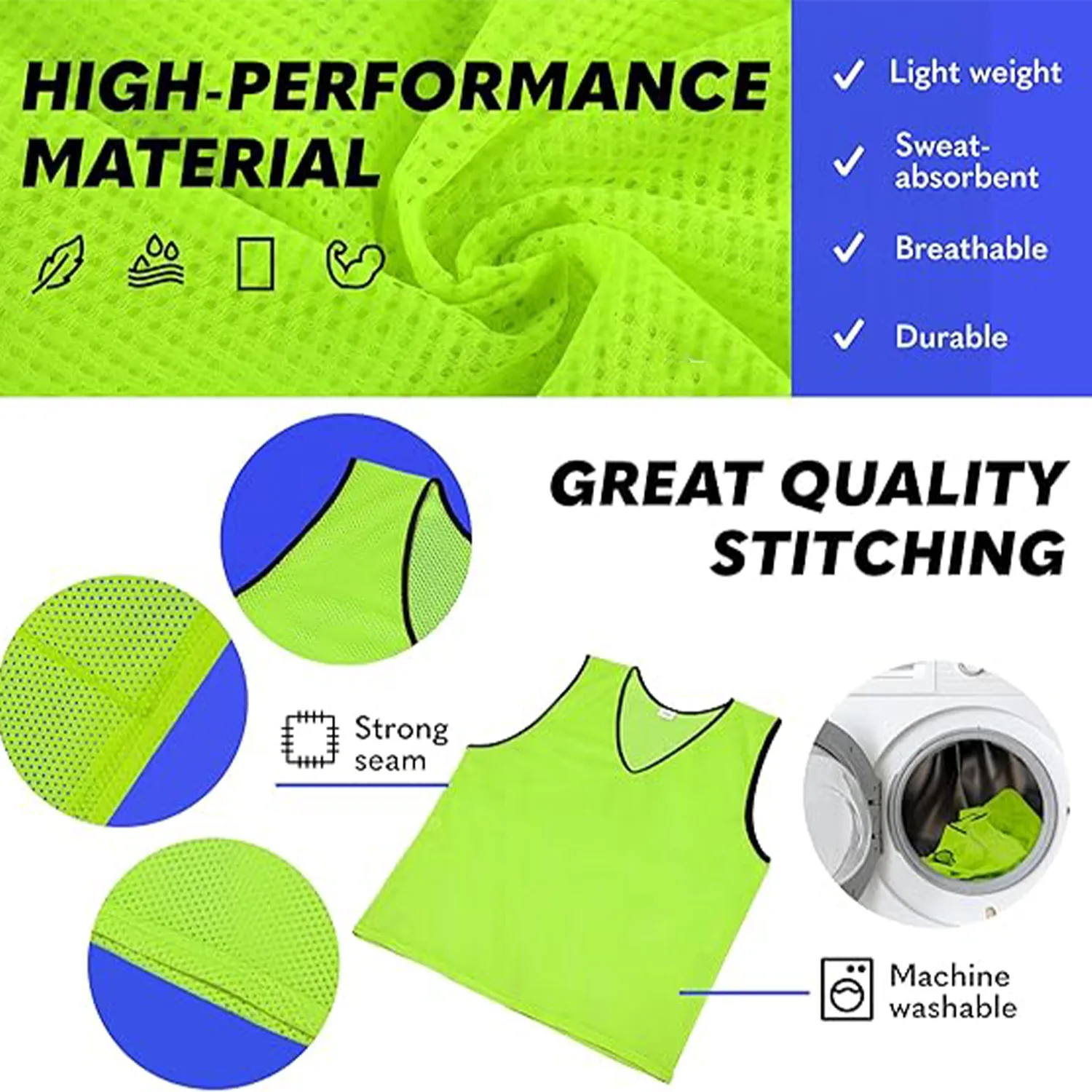 Breathable Polyester Mesh Sports Scrimmage Jersey 7
