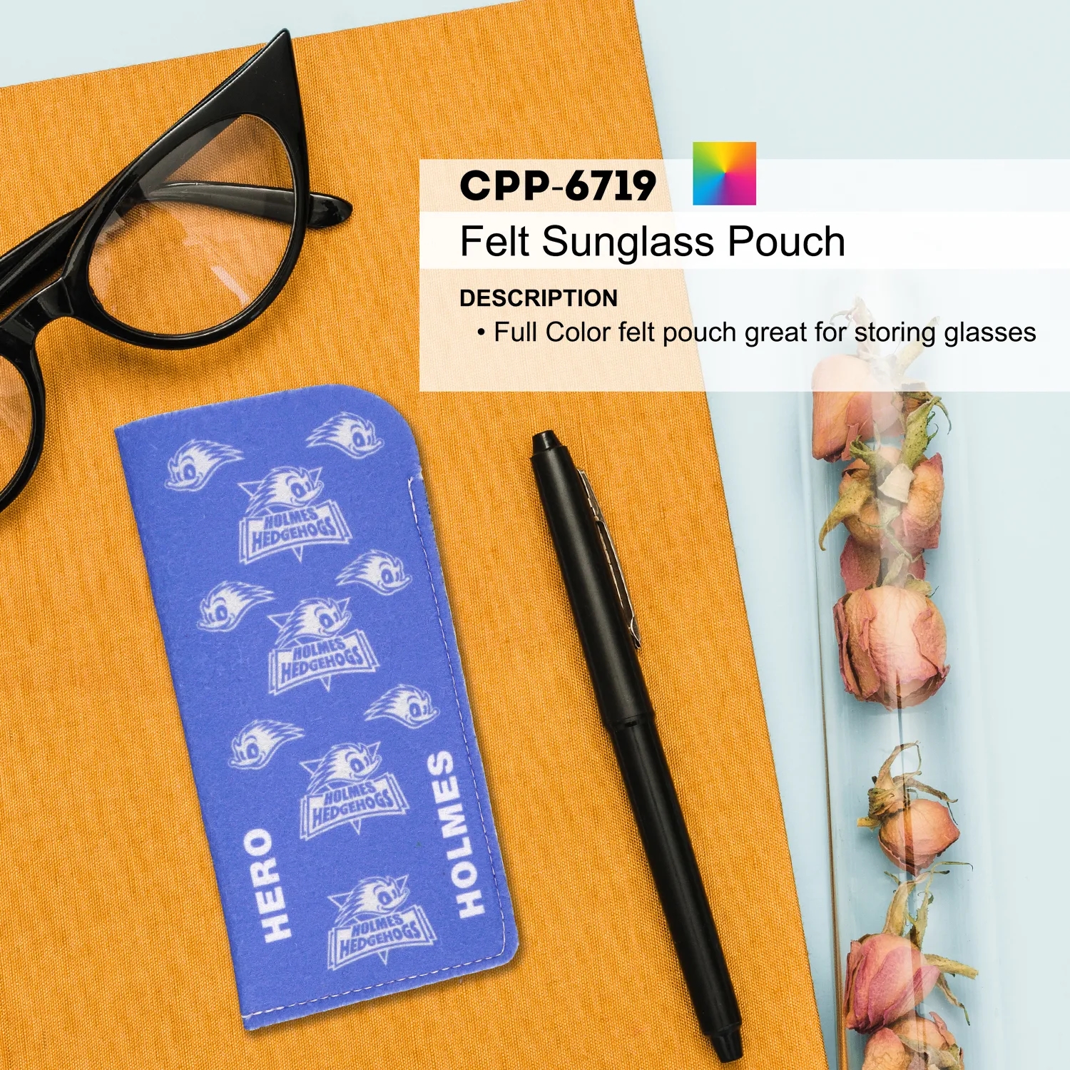 FAUX FELT SUNGLASS POUCH 8
