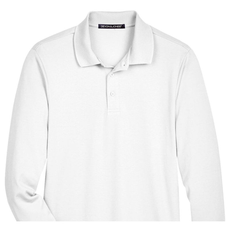 Devon & Jones CrownLux Performance™ Men's Tall Plaited Long Sleeve Polo 15
