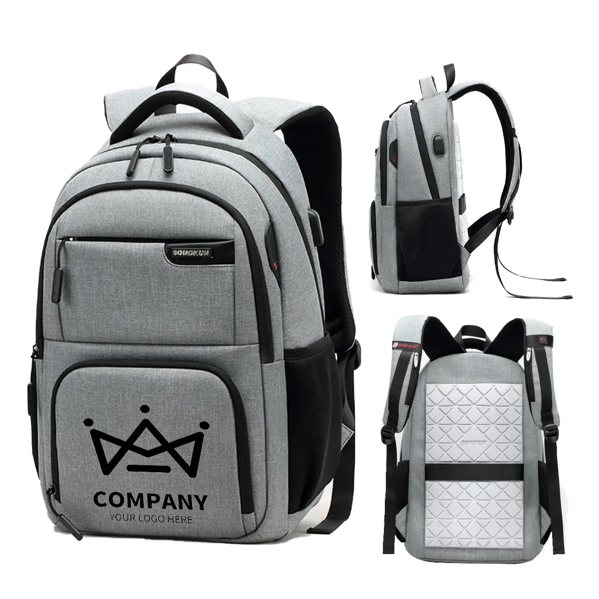 Waterproof Casual Laptop Backpack with USB Charging Port 2