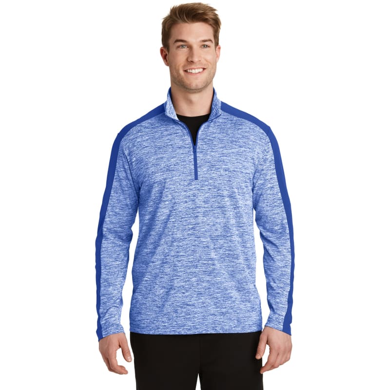 Sport-Tek PosiCharge Electric Heather Colorblock 1/4-Zip Pullover., custom hoodie or sweatshirt with logo imprint 26